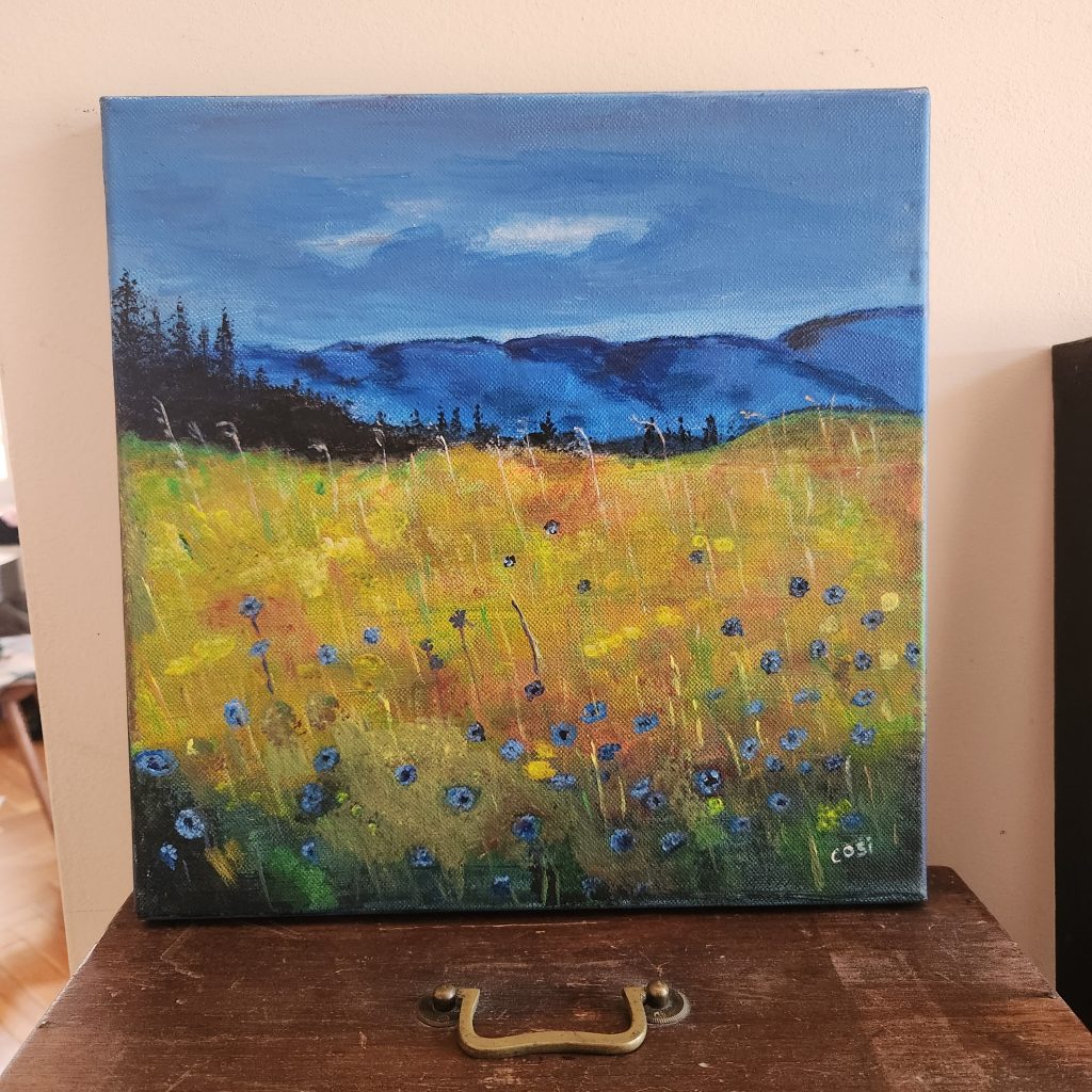 peinture paysage montagnes