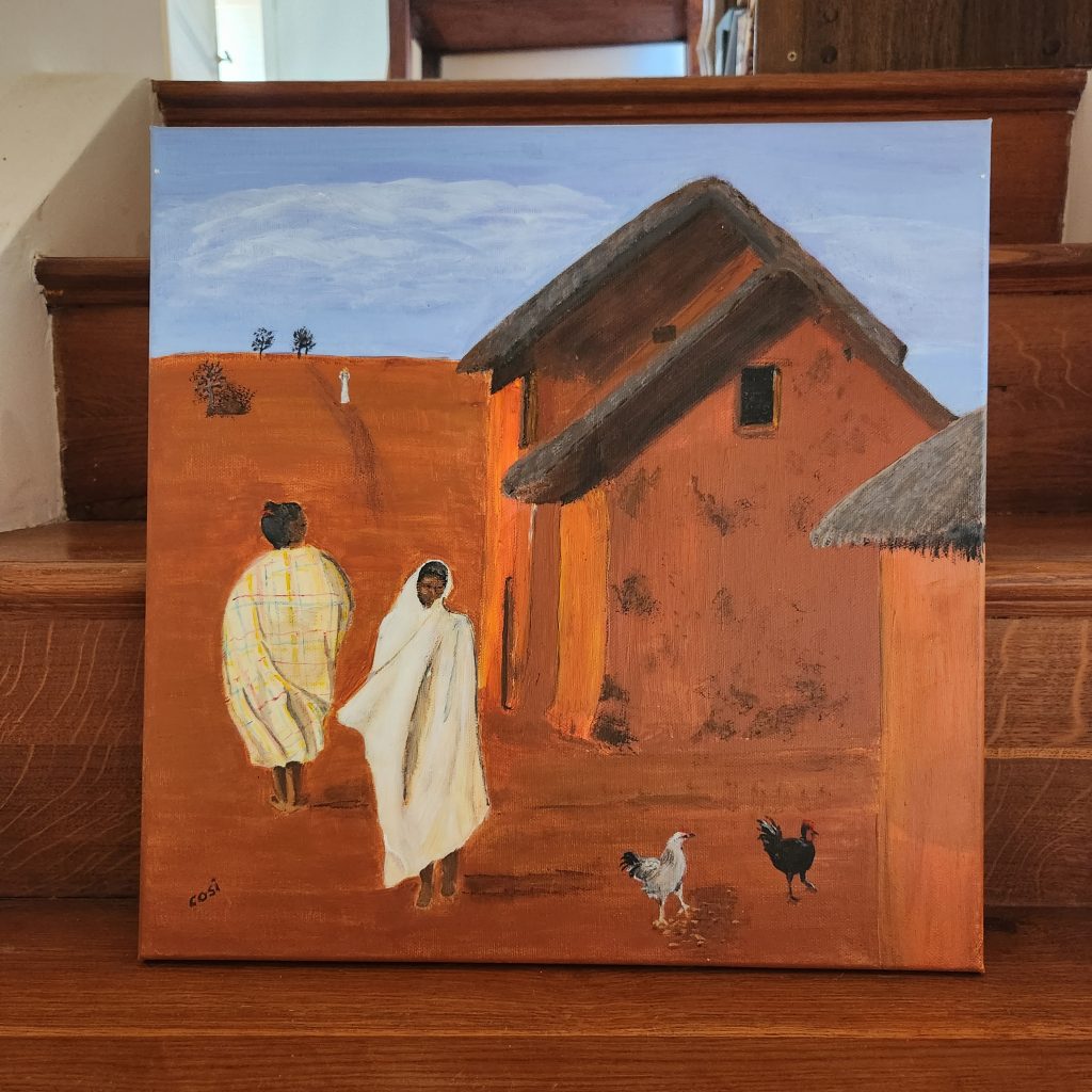 peinture village africain