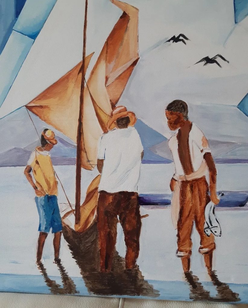 peinture pêcheurs africains